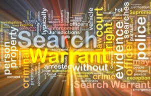 Background concept wordcloud of search warrant glowing light