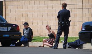 police stop and frisk scene