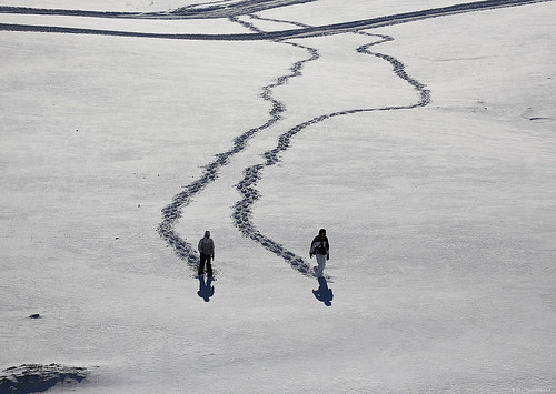 snow footprints